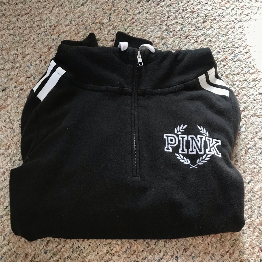 Pink 1/4 Hooded Zip Up
